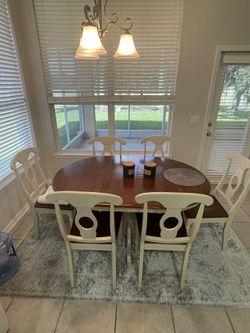 Wood Dining table with 6 chairs