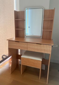 Vanity with LED and Chair
