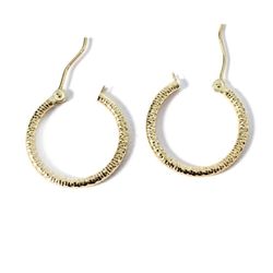 14k Diamond Cut Hoop Earrings