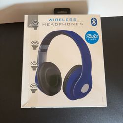 Wireless Headphones Blue Matte Finish