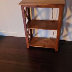 Wood Table w/ built-in outlet