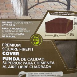 New Up To 38” Square Firepit cover