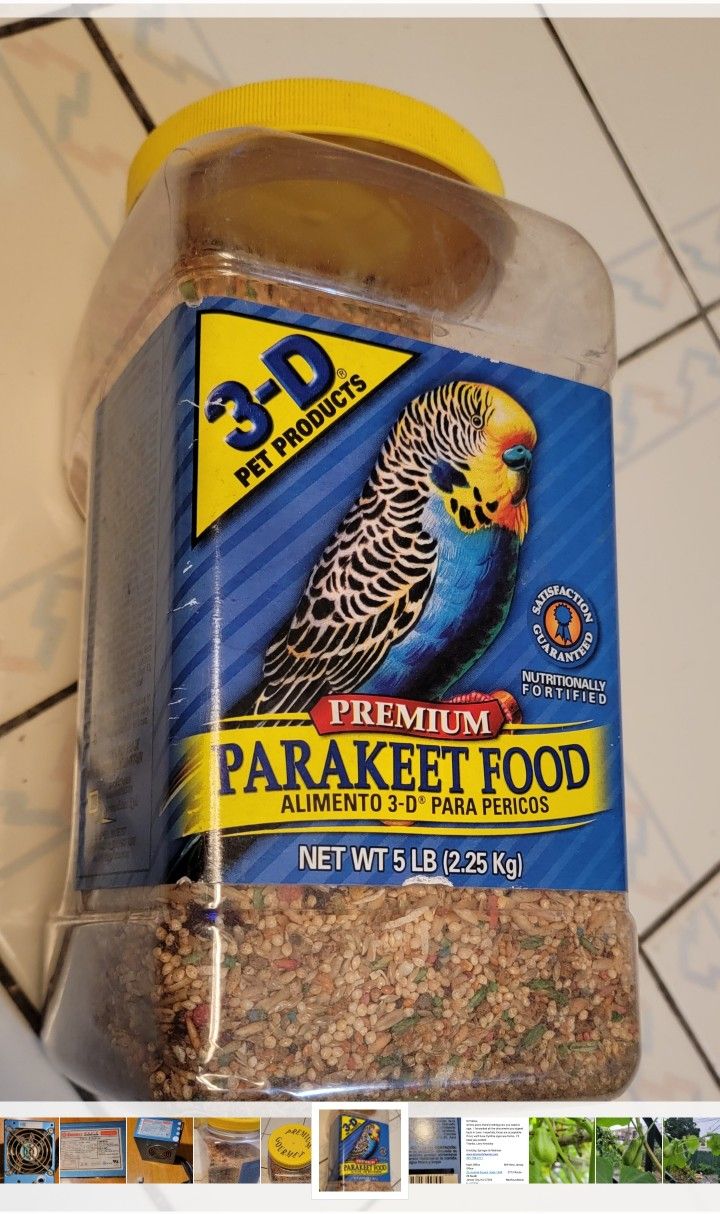 3-D Pet Products Premium Parakeet Food Part Used