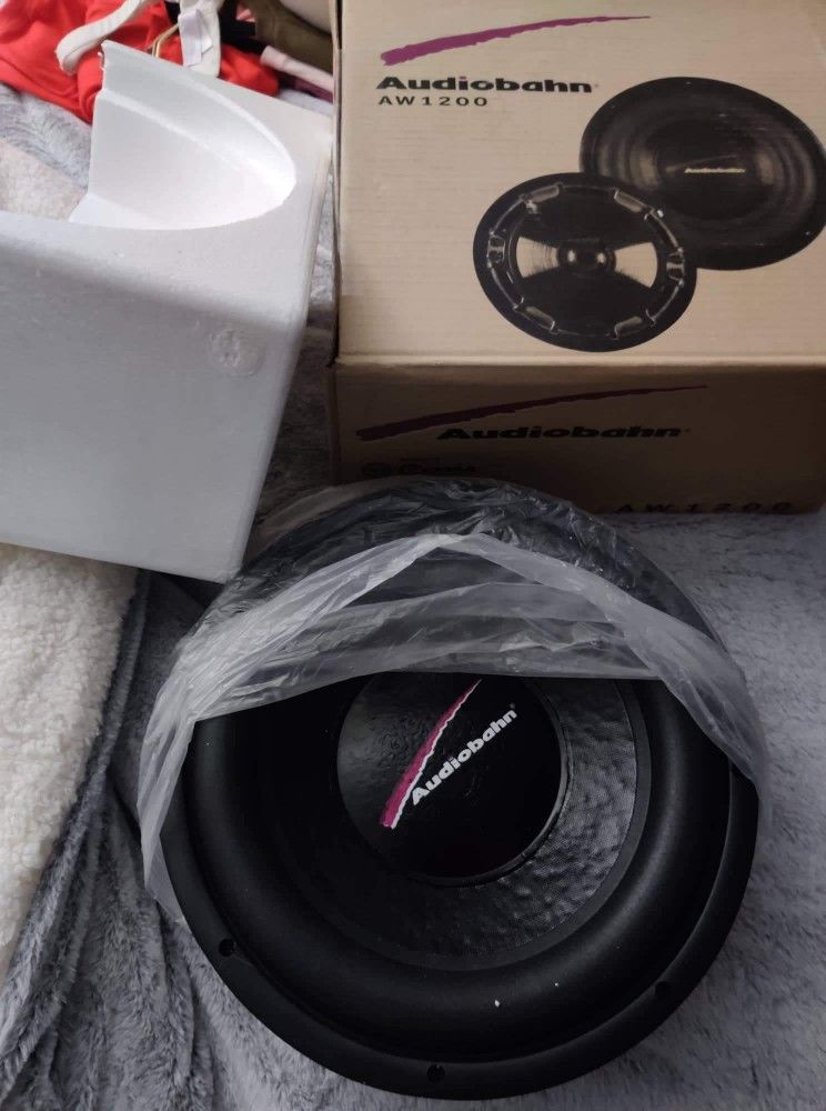 2-Audiobahn AW1200 12" subwoofer with dual 4-ohm voice coils