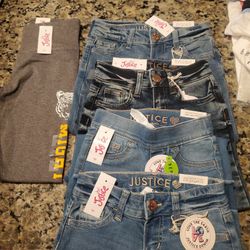 Justice Girls Jeans And Tshirts. New