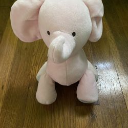 Carters Plush Pink Elephant Gray Stars Wind Up Music Stuffed Anima Twinkle