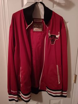 Mitchell & Ness Chicago Bulls NBA Red/Black/White Full-Zip Jacket- Large