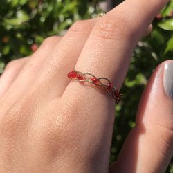 Red Braided Ring