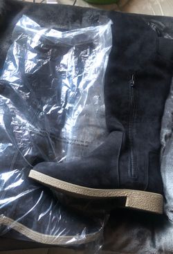 Suede knee high boots