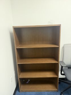 ood Bookshelf / 4-Tier Storage Shelving Unit
