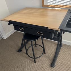 Drafting/Craft Table Desk with Stool