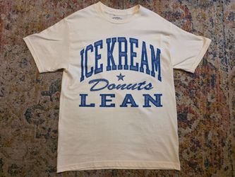 Icekream Men's T-Shirt Short Sleeve Size Medium White 100% Cotton Donut And Lean