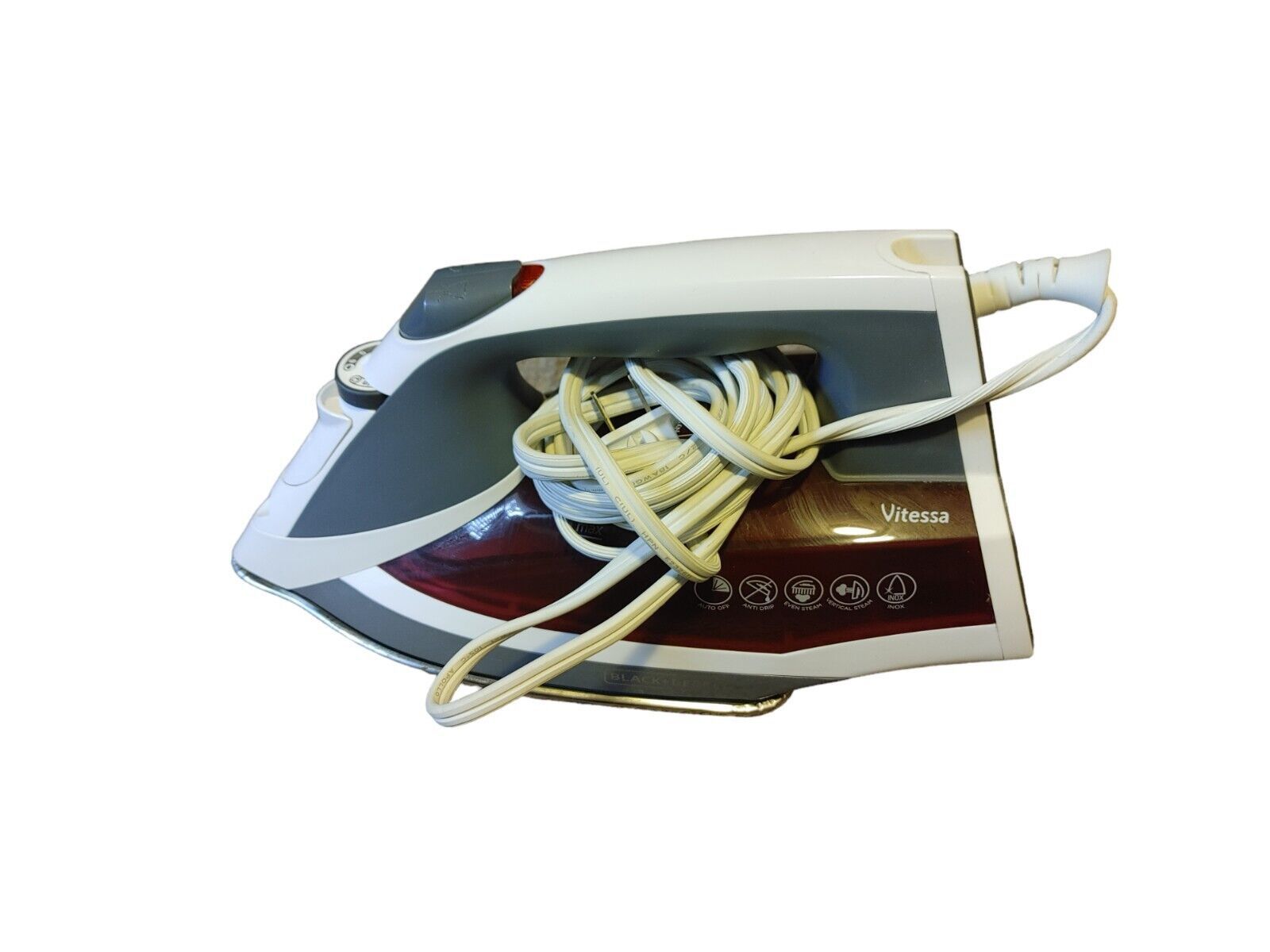 Black & Decker Vitessa Advanced Steam Iron Retractable Cord ICR2010 Slate Red
