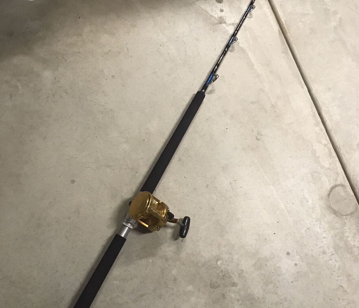 Trolling Fishing Pole “Seeker” = Trolling Rod With Rollers 6’ Rated 60-100lbs