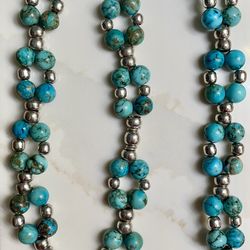 Turquoise & 925 Sterling-Necklace and Bracelet