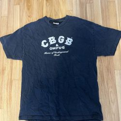 Vintage CBGB OMFUG Shirt Super Faded Distressed Worn Look Size Large
