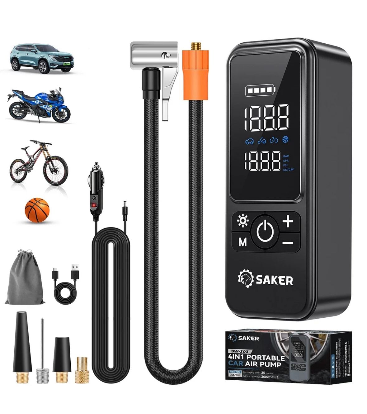 SAKER® Multi-function 4-in-1 Tire Inflator