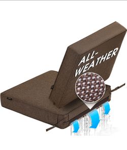 All-Weather DryFast Foam Outdoor Patio Furniture Cushions, FadeShield Water Resistant Deep Seat Cushion with DryMesh Drainage, Durable Low Maintenance