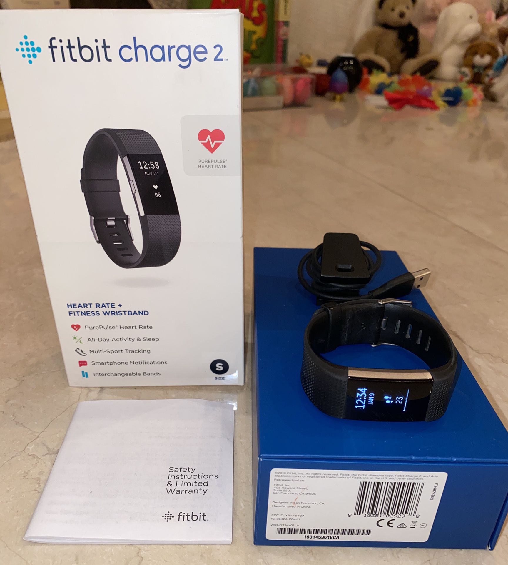 Fitbit Charge 2 Activity Tracker + Heart Rate Monitor w/ Charger