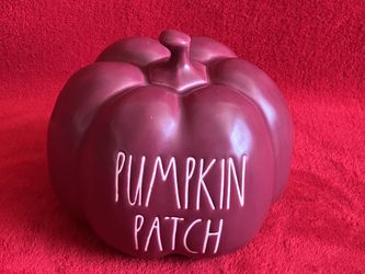 Rae Dunn PUMPKIN PATCH FRUIT CERAMIC MAROON 5"W x4.5"H‼️ See HUGE Collection Of RARE - VINTAGE & Brand NEW DESIGNER Items Here ....