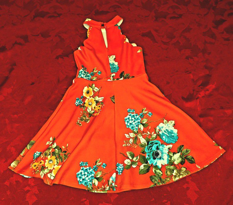 Flower Dress Orange Size 7/8 (Open To Best Offer)