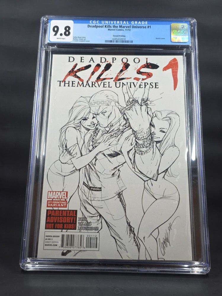 Up for sale is a Deadpool Kills The Marvel Universe #1 2012 2nd/Second Printing CGC 9.8 GRADED!