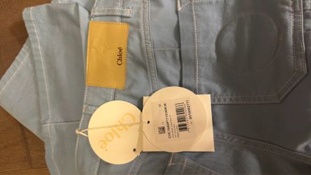 NWT Chloé High Rise Straight Leg Pants - Shade Blue - FR 36