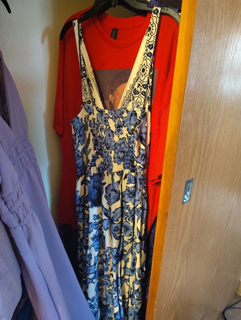Blue And White Flower Dress