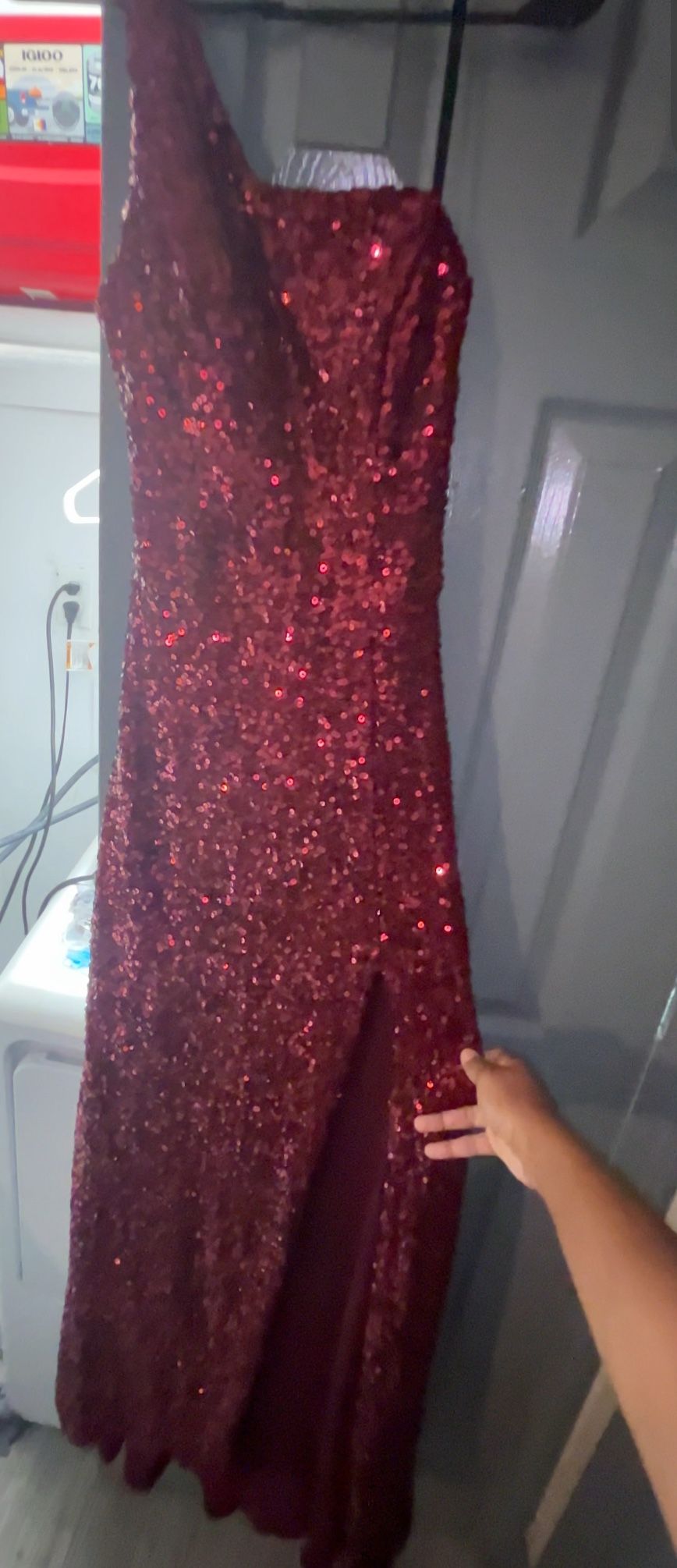 Red Bedazzled Prom dress