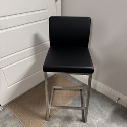 Leather Black And Silver Chair