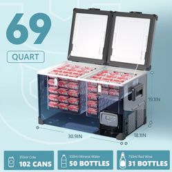 ⚡️ 12 Volt Refrigerator, 69QT Electric Cooler (brand new)