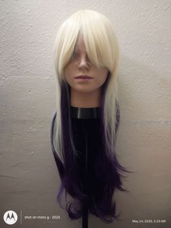 Synthetic wig blonde and purple
