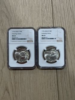 NGC MS65 Denver 50C Enduring Liberty Half Dollar Pair