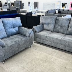New Grey Sofa And Love Seat