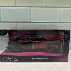 Jada Pink Slips 1957 Chevy Bel Air Diecast – Black/Cherry Red – New in Box