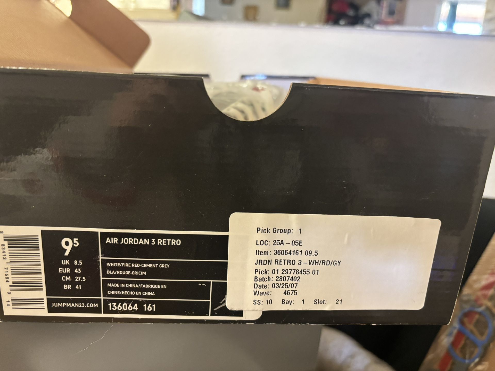 2007 Jordan 3 Fire red