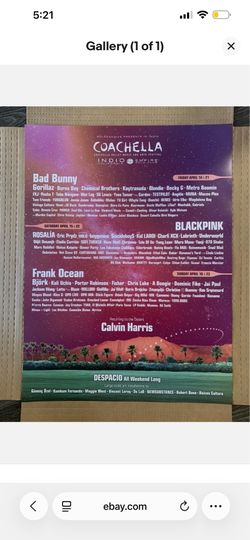 Coachella 2023 Coachella Lineup Poster Frank Ocean Bad Bunny Blackpink