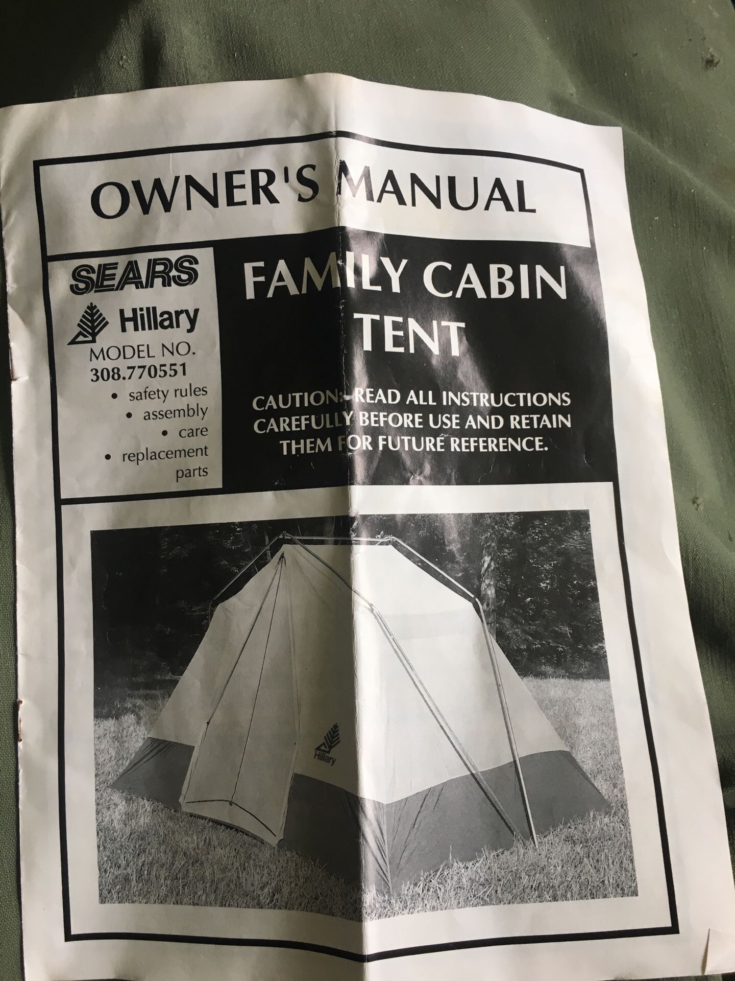 Sears Hillary family camping tent $50 all stakes, canvas