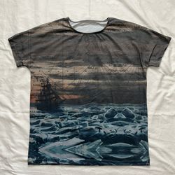 Graphic T-Shirt with Nautical Design Size S