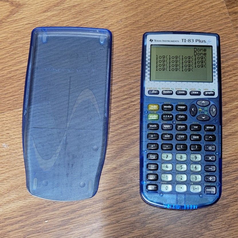 Texas Instruments TI-83 Plus Graphing Calculator Clear Blue Tested Working