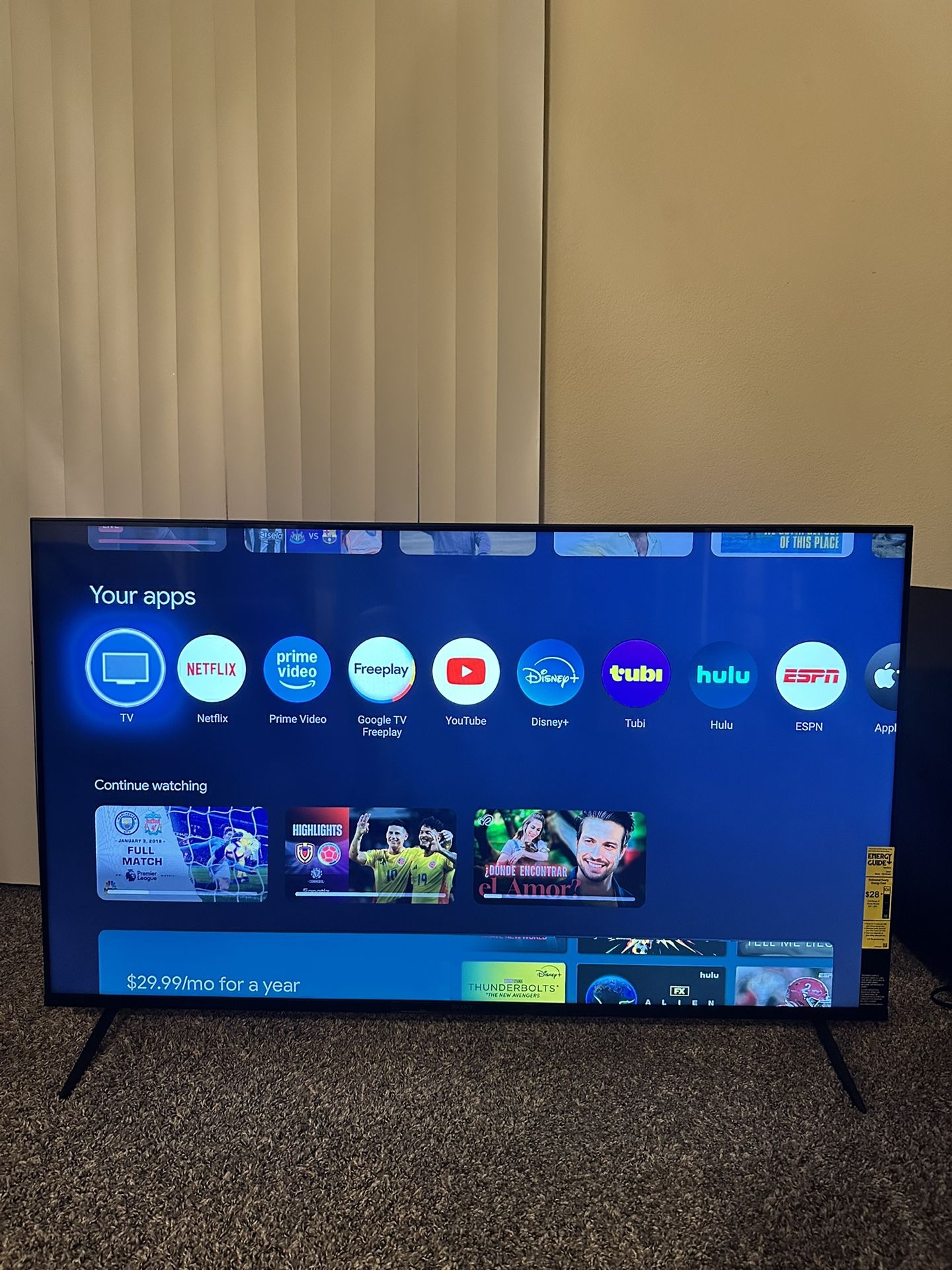 55” SONY BRAVIA 4K