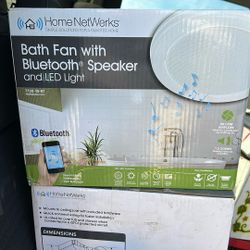 Home Networks bath fan with Bluetooth speaker and LED lights