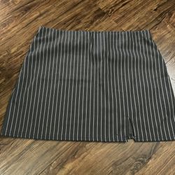 Gray Pinstriped Skirt