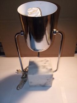 Modern Chrome Table Lamp with Marble Base