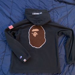 BAPE X CHAMPION Black Zip Fleece 