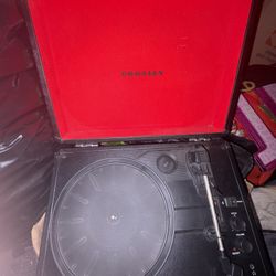 Portable Crosley Vinyl Record Player with 15 LPs (Stevie Wonder, Ray Charles, Frank Sinatra, & more)