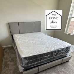 Brand New Queen Bed Frame With Mattress And Boxspring All For Only $349 🚨 Ready For Delivery Today 🚛