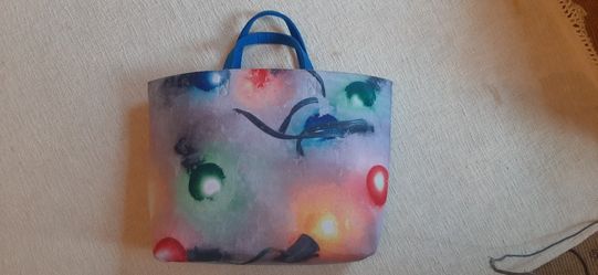 Christmas Lights Felt Tote Bag