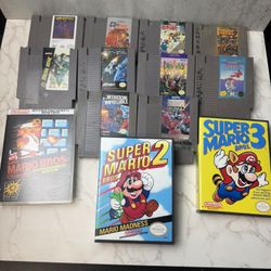    Nintendo NES Game Lot w/ Super Mario Bros 1 2 3 + Battletoads II + Crystalis + More