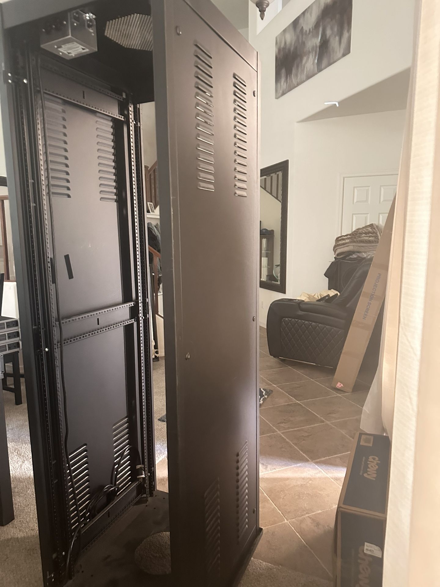 Large Media Rack 42u with Detachable Dolly